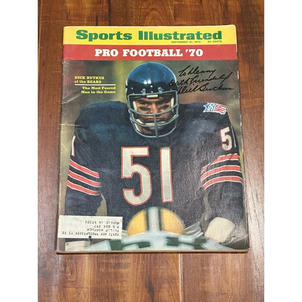 DICK BUTKUS Bears Autographed Signed Sept. 21, 1970 Sports Illustrated Magazine